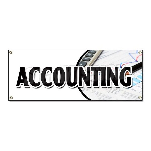 ACCOUNTING BANNER SIGN tax return preparation cpa refund accountant